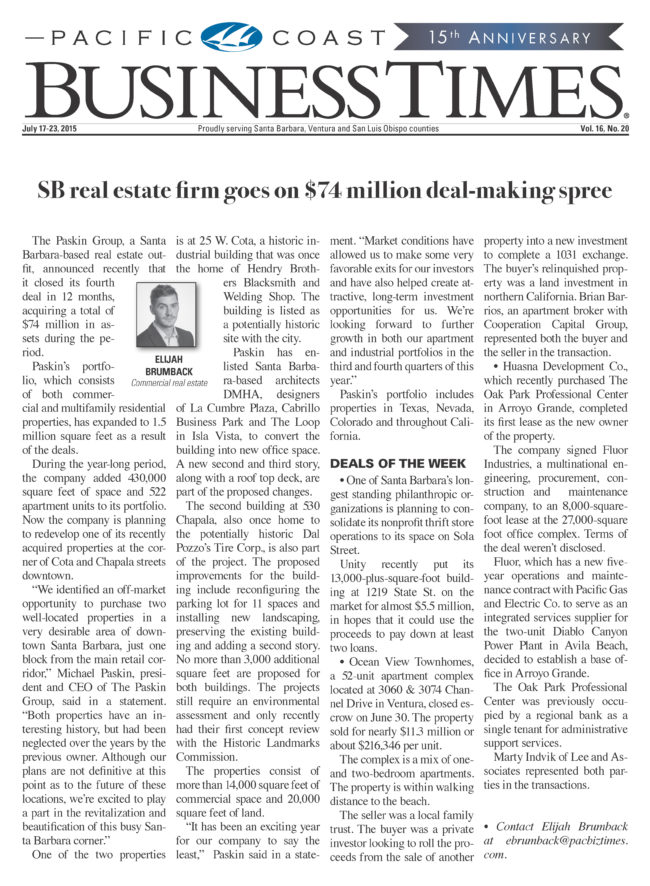 The Paskin Group Acquires Two Santa Barbara Properties The Paskin Group